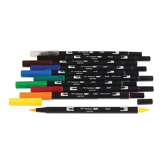 6 Packs: 10 ct. (60 total) Tombow Primary Palette Dual Brush Pen Set